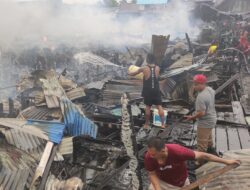 Kebakaran di Pasar Dolog Agats, lebih dari 100 rumah kios ludes terbakar