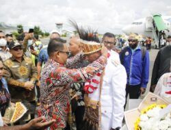 Penjabat Bupati Mappi hadiri penjemputan Penjabat Gubernur Papua Selatan
