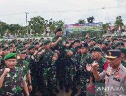 555 prajurit TNI diberangkatkan dari Kalteng ke Papua