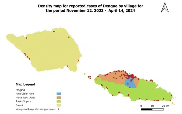 Dilaporkan kasus demam berdarah di Samoa, 12 November 2023 hingga 14 April 2024. – Jubi/rnz.com/ Kementerian Kesehatan Samoa