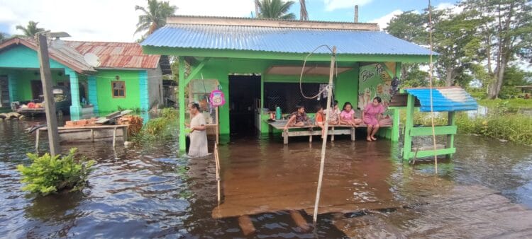 Ribuan warga Salor-Merauke mengungsi akibat banjir, ratusan rumah dan sawah terendam 1 Rumah warga Kurik yang terendam air - JUBI/EMANUEL