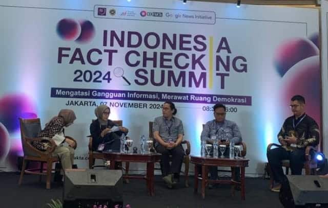 acara Indonesia Fact Checking Summit (IFCS) 2024 di Jakarta, Kamis (7/10/2024).