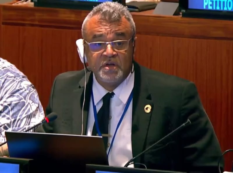 Kaledonia Baru, "kerusuhan dan ketidakpastian” 1 Claude Gambey wakil Presiden Kaledonia Baru di New York PBB dekolonisasi Kanaky. - Jubi/ist.