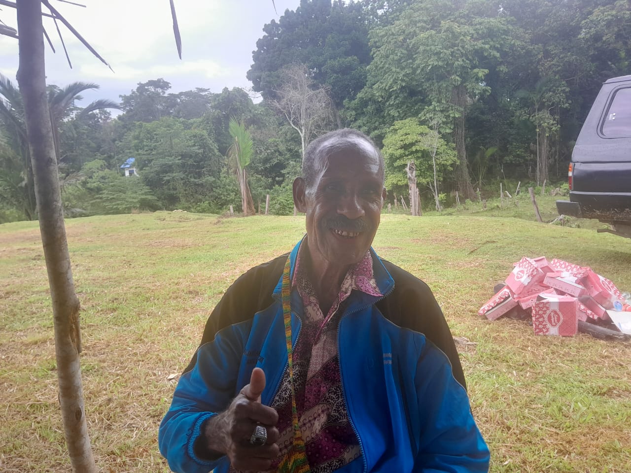 Robert Yansip, Kepala Kampung Hyansip, Distrik Kemtuk Gresi Kabupaten Jayapura, Papua pada Kamis (8/5/2025) -Jubi/Silpester Kasipka