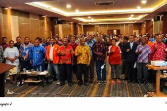 Yullyus Bidana pimpinan Ikatan Keluarga Besar Pegubin di Provinsi Papua