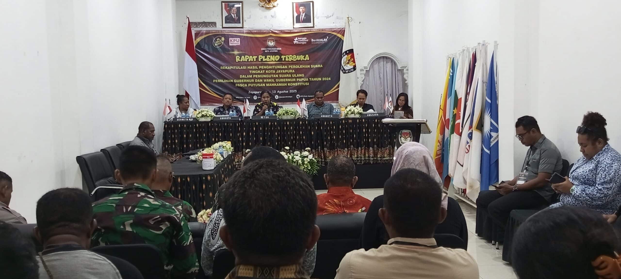 KPU Kota Jayapura mulai plenokan rekapitulasi suara PSU pilgub Papua 3 KPU Kota Jayapura