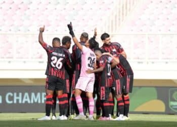 Selebrasi pemain Persipura usai menang atas Persibo Bojonegoro-Jubi