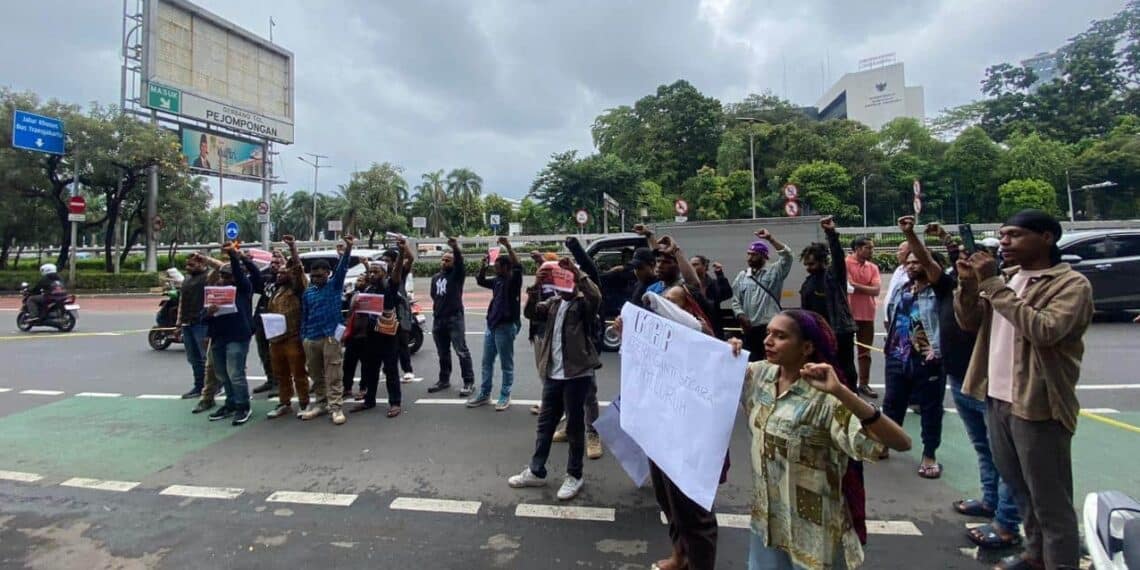 The Papuan Student Association (IMAPA) during a protest at the Office of the Supreme Audit Agency (BPK) in Jakarta on Thursday, March 26, 2026 - Supplied