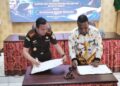 Penandatanganan perjanjian kerja sama antara Kejaksaan Negeri Merauke dan Kantor Unit Penyelenggara Pelabuhan (UPP) Kelas III Agats di Merauke, Kamis (4/6/2026). - Jubi/Emanuel Riberu