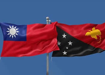 Bendera Taiwan dan Papua Nugini (PNG)