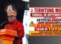 Selebaran larangan aktivitas dagang