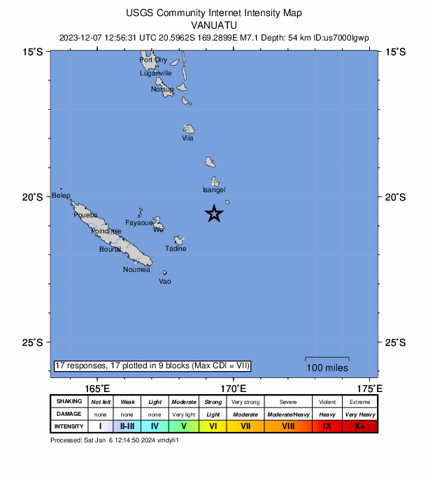 Gempa 6,9 SR terjadi di lepas pantai Vanuatu, peringatan tsunami dibatalkan 1 Gempa di lepas lantai Vanuatu